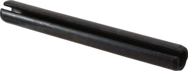 Made in USA - 3/8" Diam x 3-1/4" Long Slotted Spring Pin - Grade 1070-1090 Alloy Steel, Black Oxide Finish - Industrial Tool & Supply
