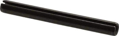 Made in USA - 3/8" Diam x 3-1/2" Long Slotted Spring Pin - Grade 1070-1090 Alloy Steel, Black Oxide Finish - Industrial Tool & Supply