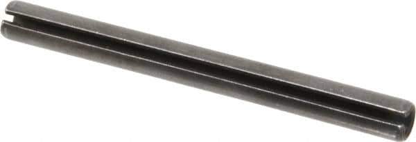 Made in USA - 3/8" Diam x 4" Long Slotted Spring Pin - Grade 1070-1090 Alloy Steel, Black Oxide Finish - Industrial Tool & Supply