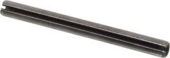 Made in USA - 3/8" Diam x 4" Long Slotted Spring Pin - Grade 1070-1090 Alloy Steel, Black Oxide Finish - Industrial Tool & Supply