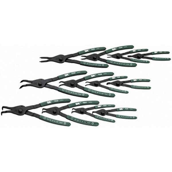 SK - 12 Piece, Convertible Retaining Ring Pliers Set - Comes in Plastic Case - Industrial Tool & Supply