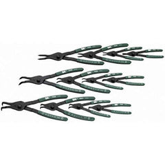 SK - 12 Piece, Convertible Retaining Ring Pliers Set - Comes in Plastic Case - Industrial Tool & Supply