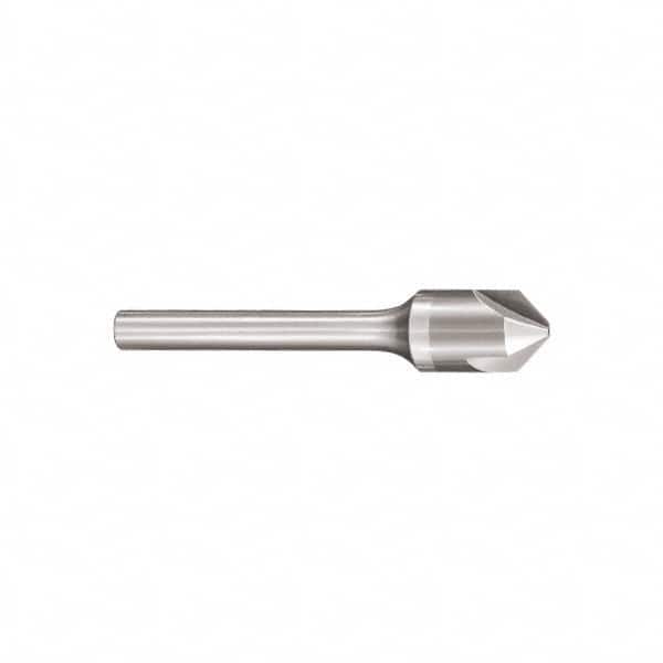 SGS - 1/2" Head Diam, 1/4" Shank Diam, 3 Flute 60° Solid Carbide Countersink - Industrial Tool & Supply