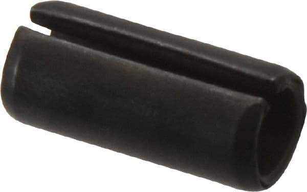 Made in USA - 7/16" Diam x 1" Long Slotted Spring Pin - Grade 1070-1090 Alloy Steel, Black Oxide Finish - Industrial Tool & Supply