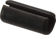 Made in USA - 7/16" Diam x 1" Long Slotted Spring Pin - Grade 1070-1090 Alloy Steel, Black Oxide Finish - Industrial Tool & Supply
