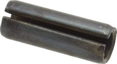 Made in USA - 7/16" Diam x 1-1/4" Long Slotted Spring Pin - Grade 1070-1090 Alloy Steel, Black Oxide Finish - Industrial Tool & Supply
