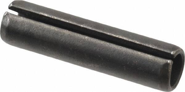 Made in USA - 7/16" Diam x 1-3/4" Long Slotted Spring Pin - Grade 1070-1090 Alloy Steel, Black Oxide Finish - Industrial Tool & Supply