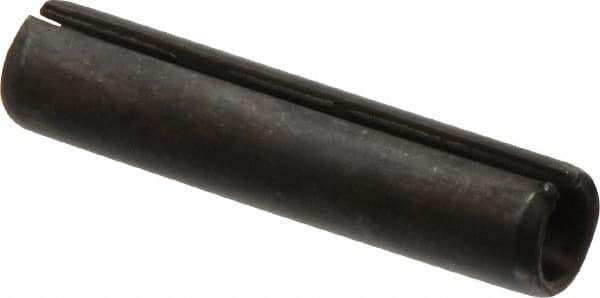 Made in USA - 7/16" Diam x 2" Long Slotted Spring Pin - Grade 1070-1090 Alloy Steel, Black Oxide Finish - Industrial Tool & Supply
