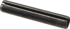 Made in USA - 7/16" Diam x 2-1/2" Long Slotted Spring Pin - Grade 1070-1090 Alloy Steel, Black Oxide Finish - Industrial Tool & Supply