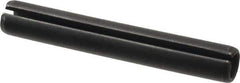 Made in USA - 7/16" Diam x 3" Long Slotted Spring Pin - Grade 1070-1090 Alloy Steel, Black Oxide Finish - Industrial Tool & Supply