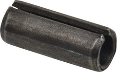 Made in USA - 1/2" Diam x 1-1/4" Long Slotted Spring Pin - Grade 1070-1090 Alloy Steel, Black Oxide Finish - Industrial Tool & Supply