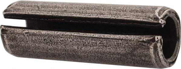 Made in USA - 1/2" Diam x 1-1/2" Long Slotted Spring Pin - Grade 1070-1090 Alloy Steel, Black Oxide Finish - Industrial Tool & Supply