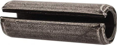 Made in USA - 1/2" Diam x 1-1/2" Long Slotted Spring Pin - Grade 1070-1090 Alloy Steel, Black Oxide Finish - Industrial Tool & Supply
