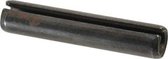 Made in USA - 1/2" Diam x 2-1/2" Long Slotted Spring Pin - Grade 1070-1090 Alloy Steel, Black Oxide Finish - Industrial Tool & Supply