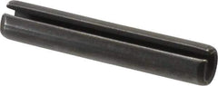 Made in USA - 1/2" Diam x 2-3/4" Long Slotted Spring Pin - Grade 1070-1090 Alloy Steel, Black Oxide Finish - Industrial Tool & Supply