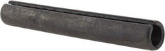 Made in USA - 1/2" Diam x 3-1/2" Long Slotted Spring Pin - Grade 1070-1090 Alloy Steel, Black Oxide Finish - Industrial Tool & Supply