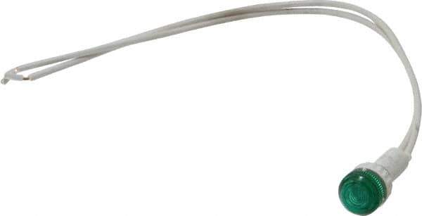 ACI - 24 V Green Lens Indicating Light - Round Lens, Leads Connector, 31.6" OAL x 13.5" Wide - Industrial Tool & Supply