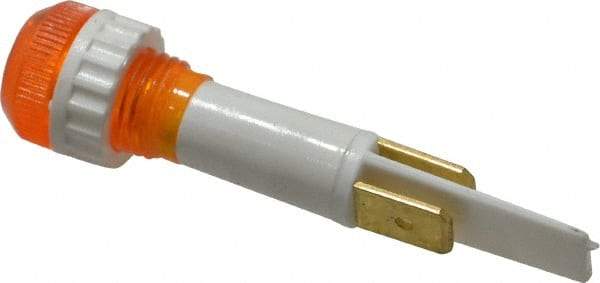 ACI - 110 V Amber Lens Indicating Light - Round Lens, Blade Connector, 52.6" OAL x 13.5" Wide - Industrial Tool & Supply