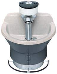Bradley - Semi-Circular, Foot-Controlled, Internal Drain, 36" Diam, 3 Person Capacity, Bradstone, Wash Fountain - 1.25 GPM, 9" Bowl Depth, 29-1/4" High - Industrial Tool & Supply
