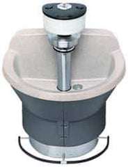 Bradley - Semi-Circular, Foot-Controlled, Internal Drain, 36" Diam, 3 Person Capacity, Bradstone, Wash Fountain - 1.25 GPM, 9" Bowl Depth, 29-1/4" High - Industrial Tool & Supply