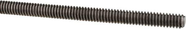 Made in USA - 1/4-20 UNC (Coarse), 3' Long, Low Carbon Steel Threaded Rod - Oil Finish Finish, Right Hand Thread - Industrial Tool & Supply