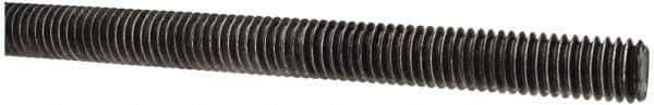 Made in USA - 7/16-14 UNC (Coarse), 3' Long, Low Carbon Steel Threaded Rod - Oil Finish Finish, Right Hand Thread - Industrial Tool & Supply