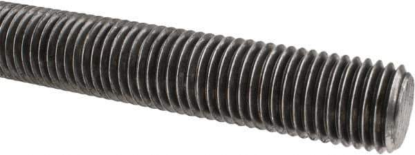 Made in USA - 1-8 UNC (Coarse), 3' Long, Low Carbon Steel Threaded Rod - Oil Finish Finish, Right Hand Thread - Industrial Tool & Supply