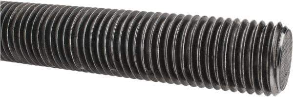 Made in USA - 1-1/4-7 UNC (Coarse), 3' Long, Low Carbon Steel Threaded Rod - Oil Finish Finish, Right Hand Thread - Industrial Tool & Supply
