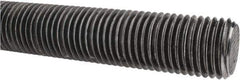 Made in USA - 1-1/4-7 UNC (Coarse), 3' Long, Low Carbon Steel Threaded Rod - Oil Finish Finish, Right Hand Thread - Industrial Tool & Supply