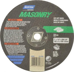 Norton - 7" 24 Grit Silicon Carbide Cutoff Wheel - 1/8" Thick, 5/8" Arbor, 8,730 Max RPM, Use with Circular Saws - Industrial Tool & Supply