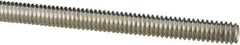 Made in USA - 1/4-20 UNC (Coarse), 3' Long, Low Carbon Steel Threaded Rod - Zinc-Plated Finish, Right Hand Thread - Industrial Tool & Supply