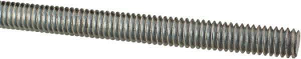Made in USA - 5/16-18 UNC (Coarse), 3' Long, Low Carbon Steel Threaded Rod - Zinc-Plated Finish, Right Hand Thread - Industrial Tool & Supply