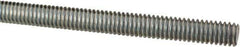Made in USA - 5/16-18 UNC (Coarse), 3' Long, Low Carbon Steel Threaded Rod - Zinc-Plated Finish, Right Hand Thread - Industrial Tool & Supply