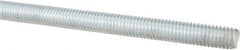 Made in USA - 3/8-16 UNC (Coarse), 3' Long, Low Carbon Steel Threaded Rod - Zinc-Plated Finish, Right Hand Thread - Industrial Tool & Supply