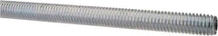 Made in USA - 7/16-14 UNC (Coarse), 3' Long, Low Carbon Steel Threaded Rod - Zinc-Plated Finish, Right Hand Thread - Industrial Tool & Supply