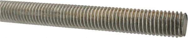Made in USA - 5/8-11 UNC (Coarse), 3' Long, Low Carbon Steel Threaded Rod - Zinc-Plated Finish, Right Hand Thread - Industrial Tool & Supply