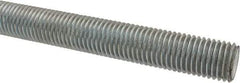 Made in USA - 7/8-9 UNC (Coarse), 3' Long, Low Carbon Steel Threaded Rod - Zinc-Plated Finish, Right Hand Thread - Industrial Tool & Supply