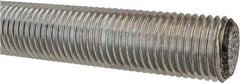 Made in USA - 1-1/4-7 UNC (Coarse), 3' Long, Low Carbon Steel Threaded Rod - Zinc-Plated Finish, Right Hand Thread - Industrial Tool & Supply