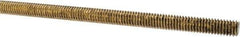 Made in USA - 5/16-18 UNC (Coarse), 3' Long, Brass Threaded Rod - Right Hand Thread - Industrial Tool & Supply