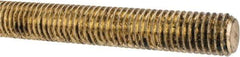 Made in USA - 5/8-11 UNC (Coarse), 3' Long, Brass Threaded Rod - Right Hand Thread - Industrial Tool & Supply