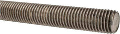 Made in USA - 7/8-9 UNC (Coarse), 3' Long, Stainless Steel Threaded Rod - Right Hand Thread - Industrial Tool & Supply