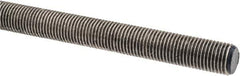 Made in USA - 3/8-24 UNF (Fine), 3' Long, Stainless Steel Threaded Rod - Right Hand Thread - Industrial Tool & Supply