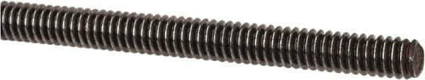 Value Collection - 1/4-20 UNC (Coarse), 3' Long, Alloy Steel Threaded Rod - Plain Finish, Right Hand Thread - Industrial Tool & Supply