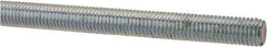 Made in USA - 1/4-28 UNF (Fine), 3' Long, Low Carbon Steel Threaded Rod - Zinc-Plated Finish, Right Hand Thread - Industrial Tool & Supply
