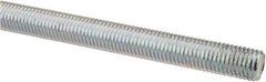 Made in USA - 5/16-24 UNF (Fine), 3' Long, Low Carbon Steel Threaded Rod - Zinc-Plated Finish, Right Hand Thread - Industrial Tool & Supply