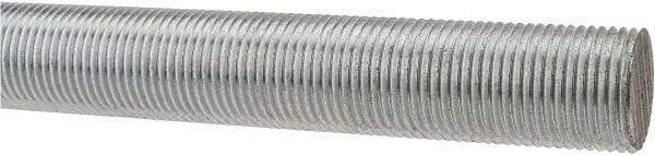 Made in USA - 3/4-16 UNF (Fine), 3' Long, Low Carbon Steel Threaded Rod - Zinc-Plated Finish, Right Hand Thread - Industrial Tool & Supply