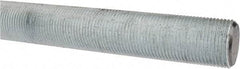 Made in USA - 1-14 UNF (Fine), 3' Long, Low Carbon Steel Threaded Rod - Zinc-Plated Finish, Right Hand Thread - Industrial Tool & Supply