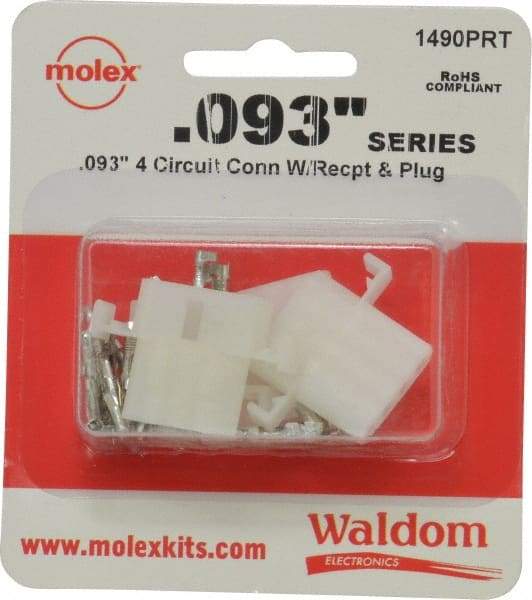 Molex - 4 Circuit, 4 AWG, 0.093 Inch Pin Diameter, Modular Receptacle Plug Connector Package - RoHS Compliant - Industrial Tool & Supply