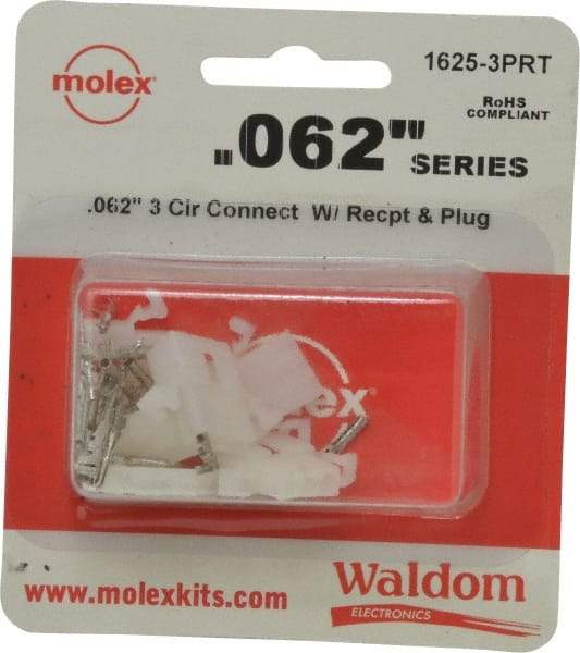 Molex - 3 Circuit, 3 AWG, 0.062 Inch Pin Diameter, Modular Receptacle Plug Connector Package - RoHS Compliant - Industrial Tool & Supply