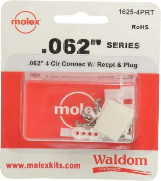 Molex - 4 Circuit, 4 AWG, 0.062 Inch Pin Diameter, Modular Receptacle Plug Connector Package - RoHS Compliant - Industrial Tool & Supply